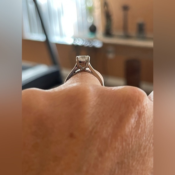 ❌SOLD❌ Custom Jeff Cooper 950 Palladium Princess Cut Diamond Engagement Ring - Picture 7 of 12